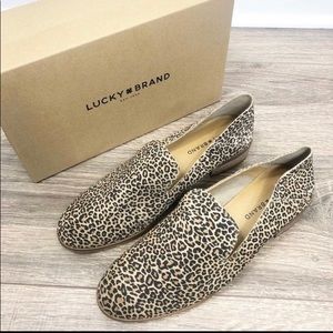 Lucky Brand leopard print mule/loafer